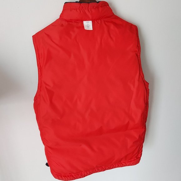 Gap Men's Blue Red Reversible Sleeveless Puffer Vest Full Zip Size M Y2K VTG! - Picture 4 of 11